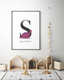 Personalised Baby Dinosaur Print
