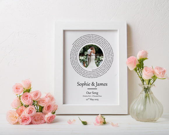 Song Lyric Print – Wedding Anniversary Photo Gift Print