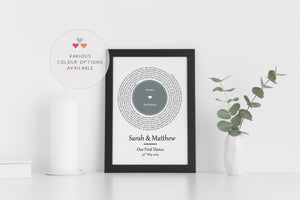 Song Lyric Print Record – Wedding Anniversary Photo Gift Print