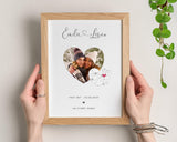 Personalised Engagement Wedding Photo Map Gift Print