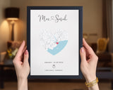 Personalised Engagement Gift Map Print