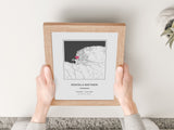 Personalised Engagement Gift Square Map Print