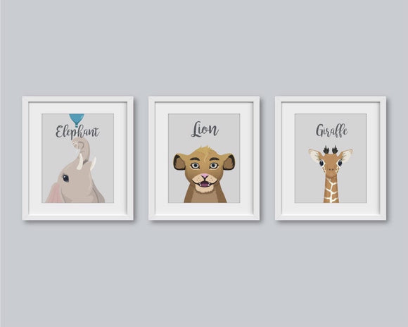 Animal Safari Nursery Prints