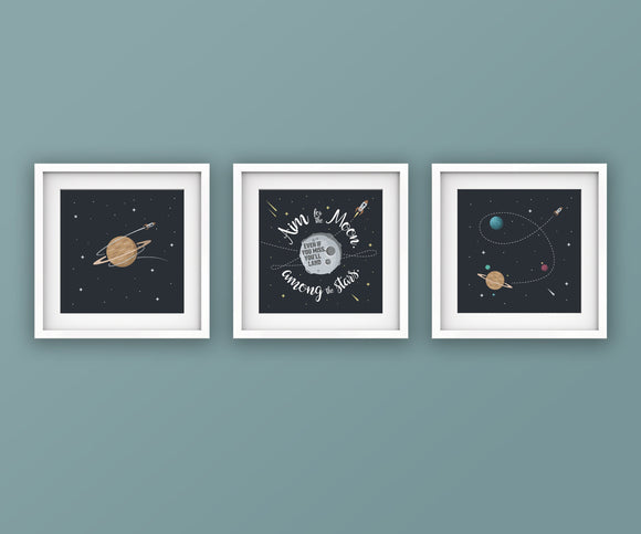 Space Themed Nursery Wall Prints