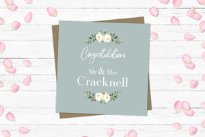 Personalised Wedding Congratulations Card