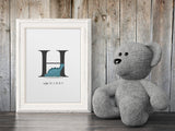 Personalised baby print Dinosaur