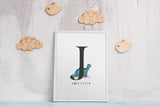 Personalised baby print Dinosaur