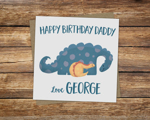 Personalised Dinosaur Dad Birthday Card