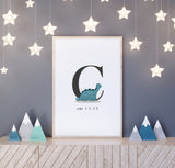 Personalised baby print Dinosaur