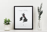 Personalised Home Print on UK map