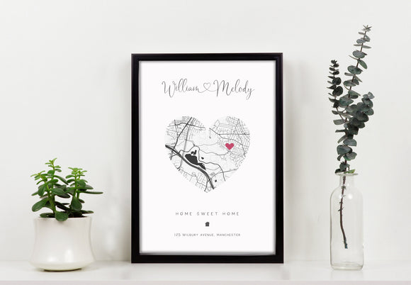 Personalised Home Print, First Home, Housewarming Print