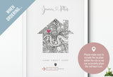 Personalised Home Print, First House, Housewarming Print