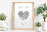 Personalised Engagement Gift Map Print